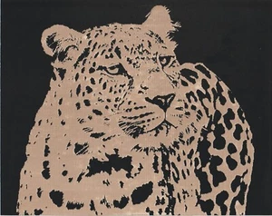 Leopard Scratchboard Art 8 x 10 - Picture 1 of 1