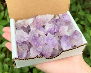 1/2 Pfund (8 Unzen) Großpackung Amethyst Punkte Kristall Sammlung natürliche Proben in Box - Bild 1 von 12
