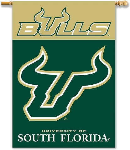 USF  South Florida Bulls 2-Sided Flag with Pole Sleeve, 28 x 40-Inch NOT MADE Cover