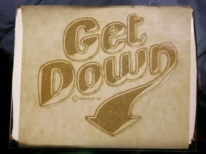 Vintage Iron On T-Shirt Transfer: Gold Glitter GET DOWN Roach 1974 Funk! - Picture 1 of 4