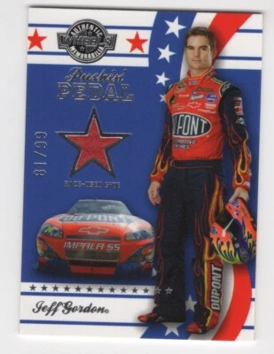 Jeff Gordon 2008 Wheels American Thunder Pushin' Pedal Race Used Shoe Card /99 - Image 1 of 2