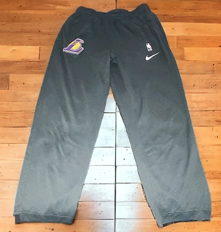 NIKE LA LAKERS SZ XLT DRI-FIT SPOTLIGHT WARM UP GRAY SWEAT PANTS Cover