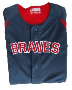 Atlanta Braves Genuine Merchandise Adult Navy Blue Baseball Jersey Size XL - Picture 1 of 6