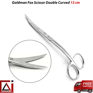 Dental & Surgical Goldman Fox Scissors 13cm Double Curved Gum & Tissue Suture CE - Picture 1 of 5