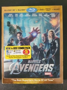 THE AVENGERS BLU RAY 3D + BLU RAY + DVD + DIGITAL COPY + MUSIC 4-DISC SLIPCOVER - Picture 1 of 4