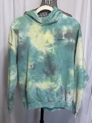 iets frans Green Tie Dye Medium Embroidered Hoodie Sweatshirt pullover Unisex - Image 1 of 4