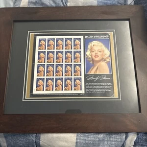 U.S. 32¢ Hollywood Marilyn Monroe Postage Stamp #12211 S Full Sheet Framed - Picture 1 of 3