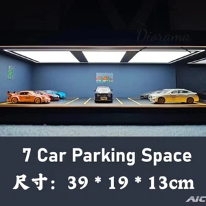 1/64 Diorama Auto Showroom Modell LED Staubdicht Vitrine Auto Garage Szene Modell - Bild 1 von 33