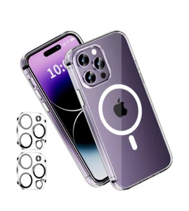 3 in 1 trasparente magnetico per custodia max iPhone 14 Pro e protezione obiettivo fotocamera 2x - Foto 1 di 8