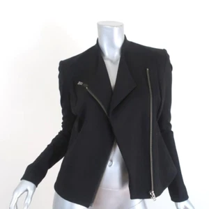 HELMUT Helmut Lang Moto Jacket Hammer Black Stretch Ponte Knit Size Small - Picture 1 of 8