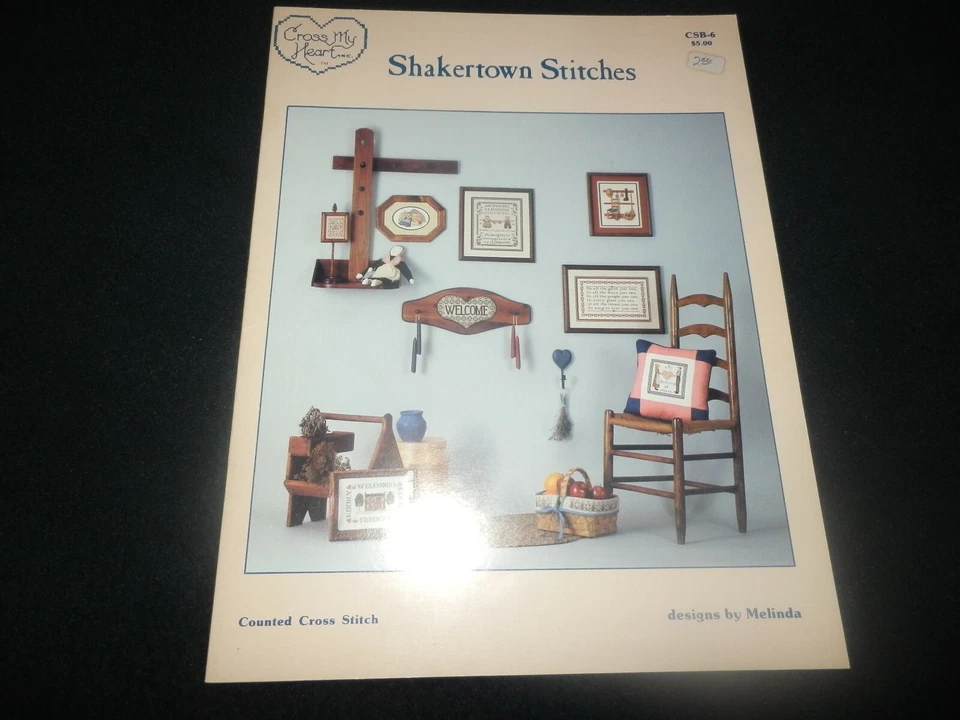 Cross Stitch Pattern SHAKERTOWN STITCHES Sampler Welcome Shaker Sayings Friends  - Image 1 of 1