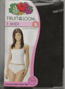 NIP RARO FRUIT OF THE LOOM MUJER ALGODÓN ELÁSTICO MIDI XS EXTRA PEQUEÑO NEGRO  - Imagen 1 de 2