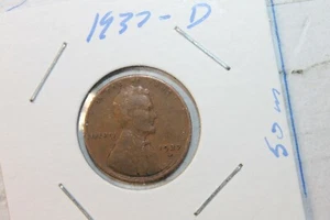 1937-d Lincoln Wheat Cent Low Mintage - Picture 1 of 3