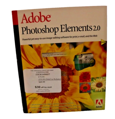 Adobe Photoshop Elements 2.0 CD + User Manual Windows / Macintosh versions Ser# - Image 1 of 4
