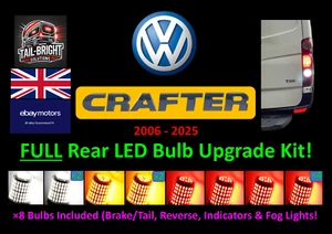 VW Volkswagen Crafter Van 2006–2025 Rear LED Bulb Kit | P21W PY21W P21/5W x8 - Picture 1 of 11
