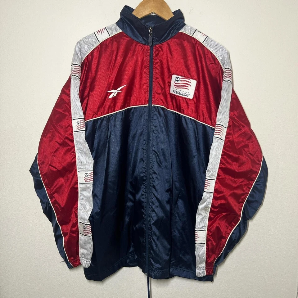 Ветровка тренировочная New England Revolution 1999 Reebok | винтажная футбольная M - Изображение 1 из 4