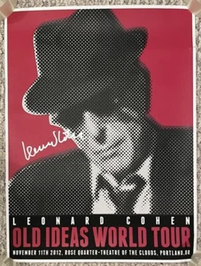Leonard Cohen Signed Old Ideas World Tour Portland Show Poster 18x24 Hallelujah - Picture 1 of 8