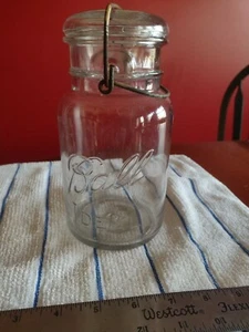 Vintage BALL IDEAL Quart Glas mit Glasdeckel und Drahtbügel #5 - Bild 1 von 6