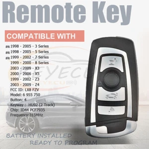 Modify Replacement Flip Key for 1998-2009 BMW 3 5 7 8Series X3 X5 Z4 Z3 EWS HU92 - Picture 1 of 11