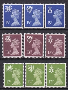 Great Britain 1980 Yvert 941/49 Basic regionals Elizabeth II MNH VF - Picture 1 of 1