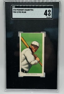 1910 Piedmont 350 T206 Clyde Milan SGC 4 LOW POP Set break Washington - Picture 1 of 2