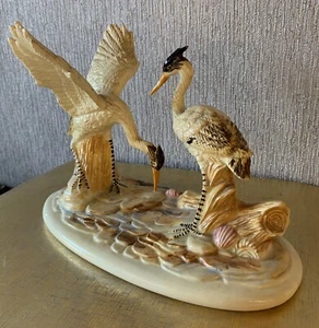 VÖGEL STORCH REIHER KRANICH PAAR VON MIKES KERAMIKFORMEN PORZELLAN KERAMIK TOP - Bild 1 von 8