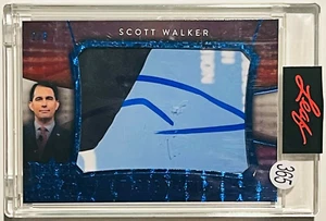 GOV. SCOTT WALKER AUTO 2020 LEAF #/d 2/5 DECISION CUT AUTOGRAPH SUPER RARE / COA - Picture 1 of 2
