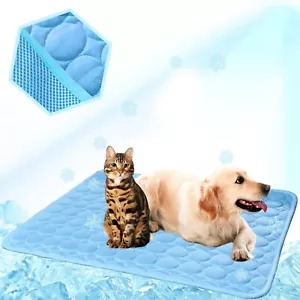 Washable Dog Cooling Mat Ice Silk Cooling Mat for Dogs Pet Self Cooling Pad B... - Picture 1 of 7