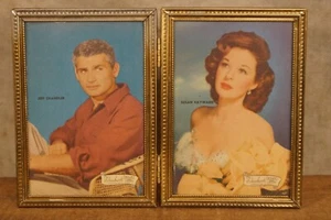 Vintage Decorative Arts Picture Frame 3.5 by 5 Susan Haywood Jeff Chandler Ad - Picture 1 of 4