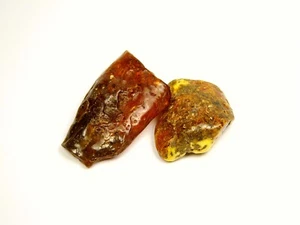 Lot of 2 Baltic Amber Stones 45gr. Multicolor Natural Genuine Polished 6724 - Picture 1 of 7