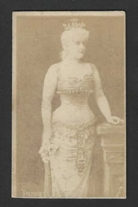 c1880's Tobacco Card - 3/4 Standing with Tiara Next to Column - Lillian Russell - Picture 1 of 2