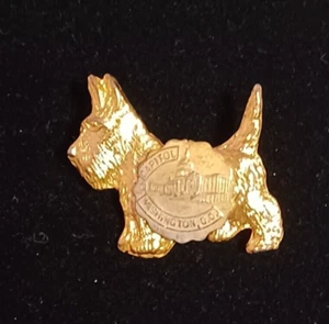 Vintage Scottish Terrier Pin CAPITAL WASHINGTON D.C. Gold Tone - Picture 1 of 6