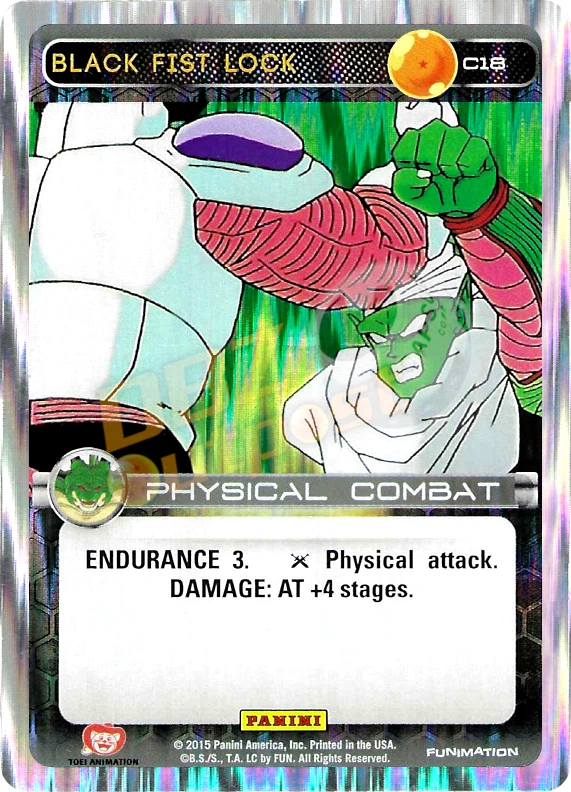 DBZ Dragon Ball Z TCG Panini Heroes & Villains C18 Black Fist Lock Foil - Image 1 of 1