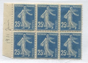 France 1906 25 centimes block of 6 mint o.g. hinged - Foto 1 di 1