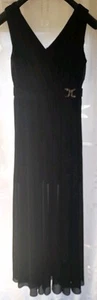 Morgan Abendkleid Gr.42 schwarz Chiffon Bodenlang mit kurzem Unterkleid - Bild 1 von 7
