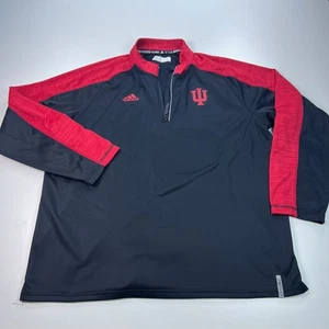 Adidas Indiana Hoosiers 1/4 Zip Pullover Shirt Mens Extra Large XL Black NCAA - Picture 1 of 8