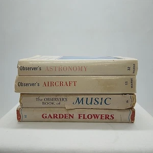 4 x Vintage Observer Books - Aircraft, Astronomy, Music, and Garden Flowers - Picture 1 of 18