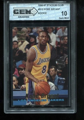 Kobe Bryant Rookie 1996-97 Stadium Club #R12 RC Los Angeles Lakers GEM MINT 10 - Image 1 of 2