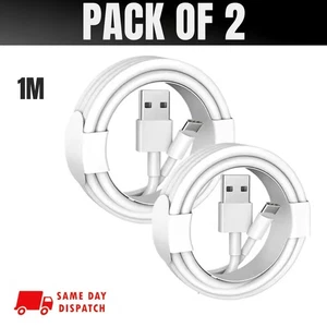 USB-A to USB-C Fast Charger Cable Lead for iPhone 15 16 Samsung Huawei Google 1m - Picture 1 of 3