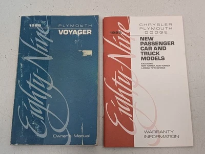 Guantera de colección Plymouth Voyager 1989 manual del propietario original OEM guía  Foto 1 de 4