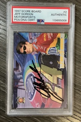 杰夫·戈登 1997 年记分板赛车运动 #2 亲笔签名签名 PSA 正品  — 第 1/3 张图片