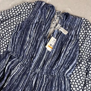 Tommy Bahama Sanibelle Blues Pintuck Tunic Cover Up Mare Navy Blue White S/M NWT - Picture 1 of 8