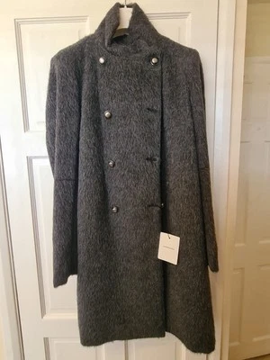 Costume National CNC Designer Grey Coat Jacket Size 42 Elegant Military Style - Image 1 of 4
