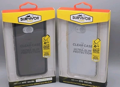 Lot Of 2 HTC U11 Life Case – Griffin Survivor Clear Slim Protective Case - Image 1 of 4