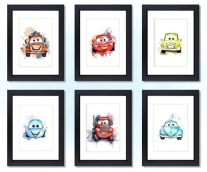 Cars Disney Cartoon Wall Art Poster Print Picture Home Kids Nursery A4 Unframed - Picture 1 of 9