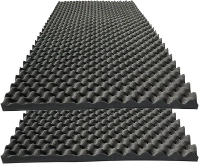 2 Pcs Acoustic Panels,48''X24''X2'' Egg Crate Foam Soundproof Foam Wall Panels - Image 1 of 4