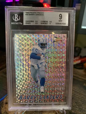 1993 Pacific Prism Barry Sanders #28 BGS 9 MINT HOF - Image 1 of 2