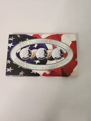 2003 PLATINUM MINT EDITION STATE QUARTER COLLECTION IL, AL, AR, ME, MI with COA - Image 1 of 4