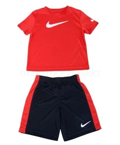 NEW! BOY'S NIKE ACTIVE 2 PIECE OUTFIT! 1 SHORT SLEEVE SHIRT & 1 SHORT! VARIETY - Picture 1 of 4