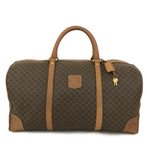 CELINE Macadam PVC Boston Travel Hand Bag Brown/7BD0115 - Picture 1 of 12